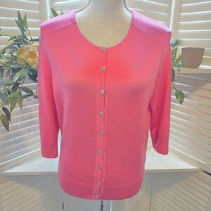 Tory Burch Bright Pink Cardigan Sweater 1339
